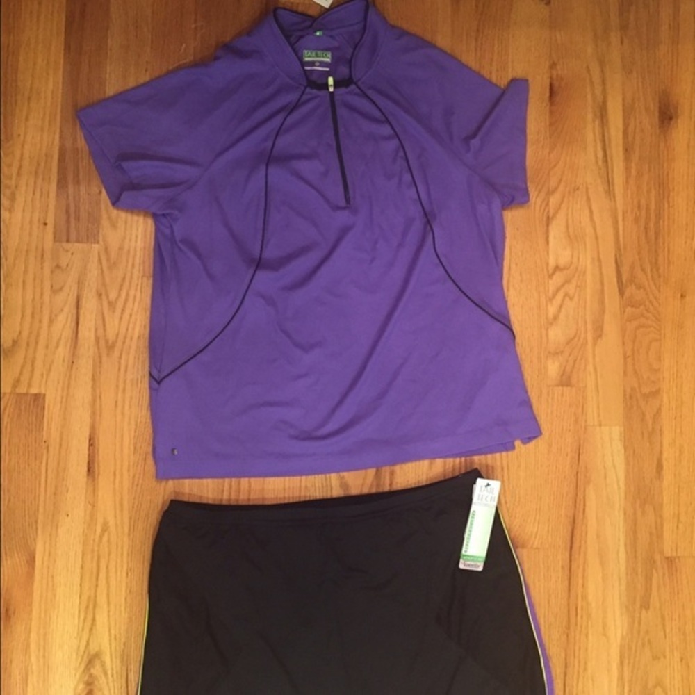 TailTrch Zip Front Tennis Top - XL Purple NWT